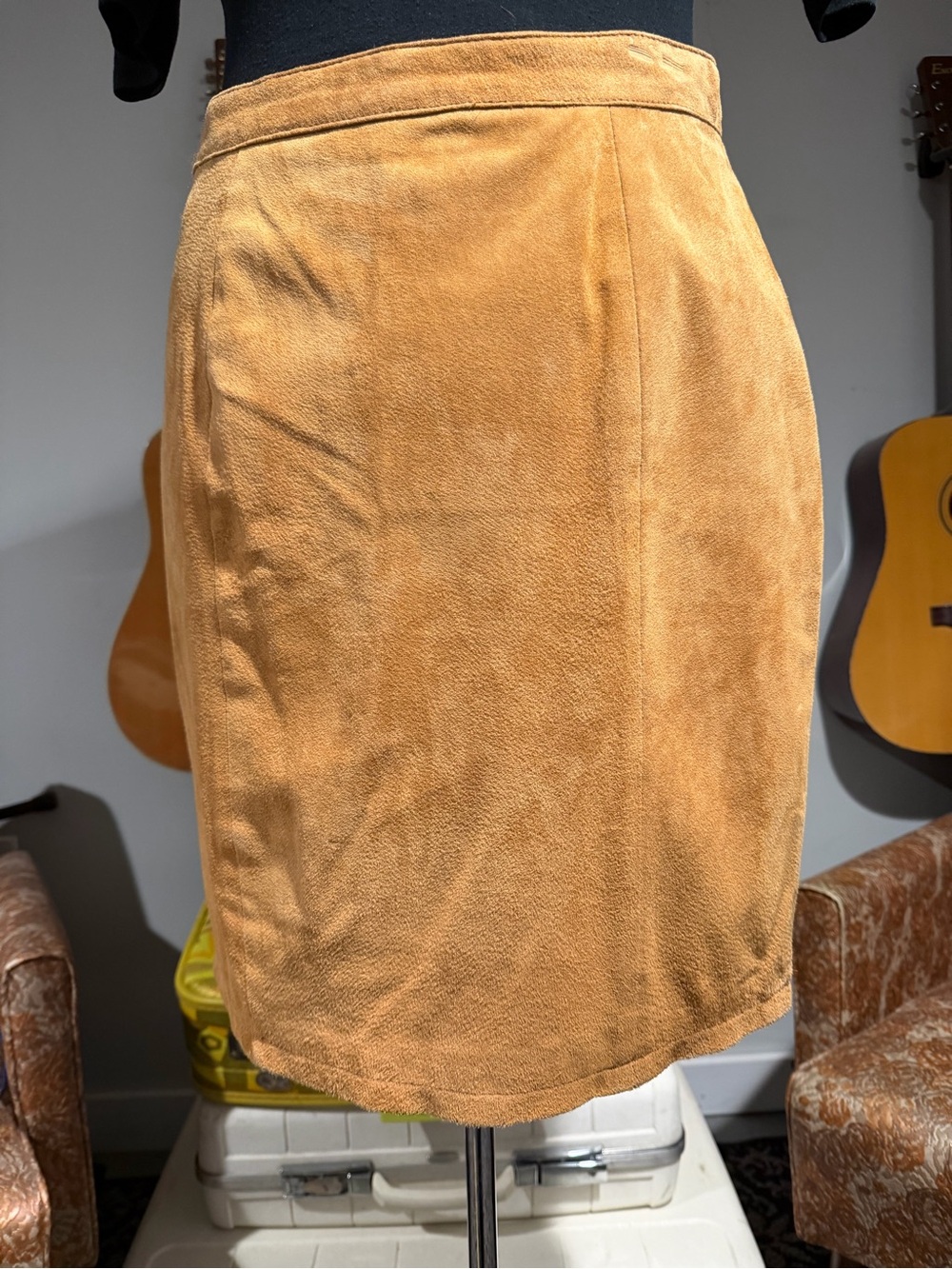 The Limited Suede Pencil Skirt in Camel Tan